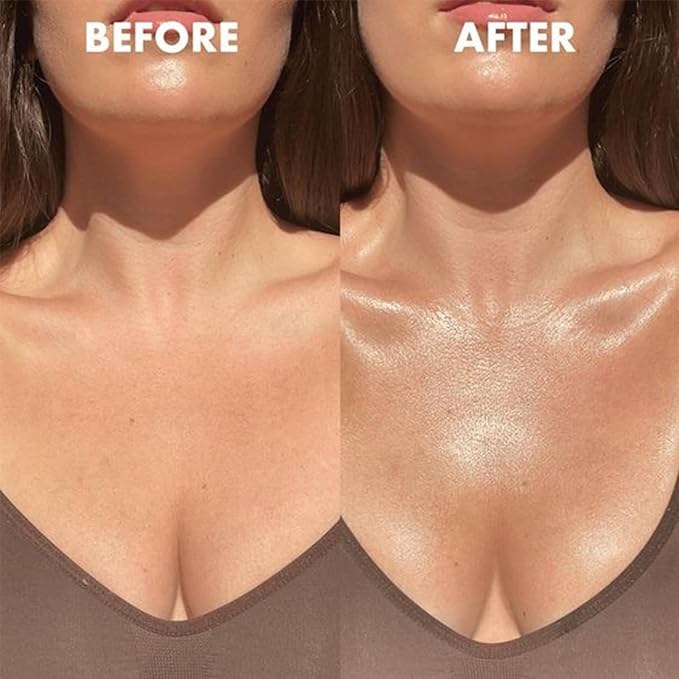 PHOERA Body Shimmer Oil,Waterproof Long Lasting Moisturizing Body Luminizer Glow Body Illuminator Highlighter for Face with Makup Bursh, 1oz/Jars (102 Metallic Gold)