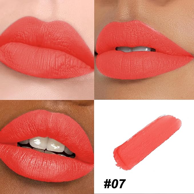 Matte Bullet Long Wear Lipstick - Vegan and Cruelty-Free - Smudge and Waterproof Matte Lipstick with Moisturizing Formula - All Day Comfort - (Sunset Rush #07)