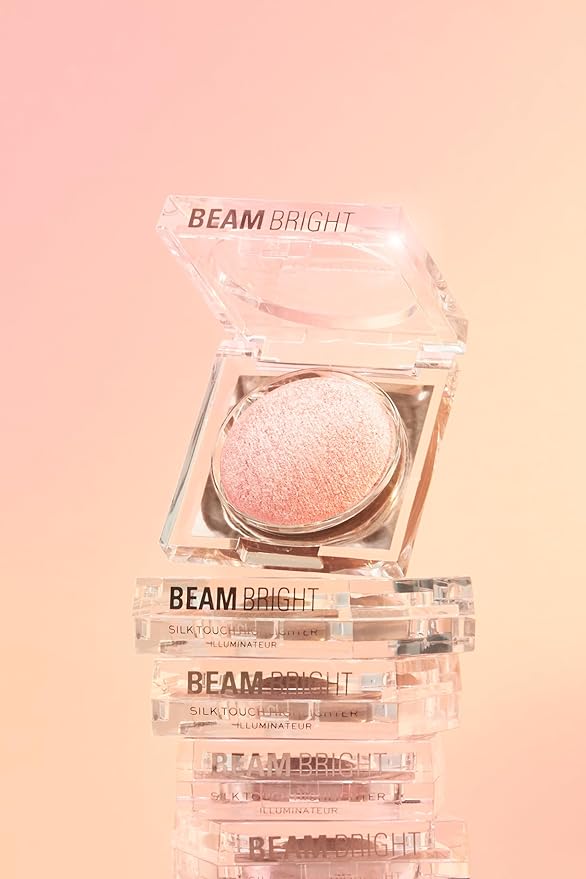 Makeup Revolution Beam Bright Highlighter, All Over Face Glow, Powder To Liquid Formula, 5 Different Shades, Diamond Glow