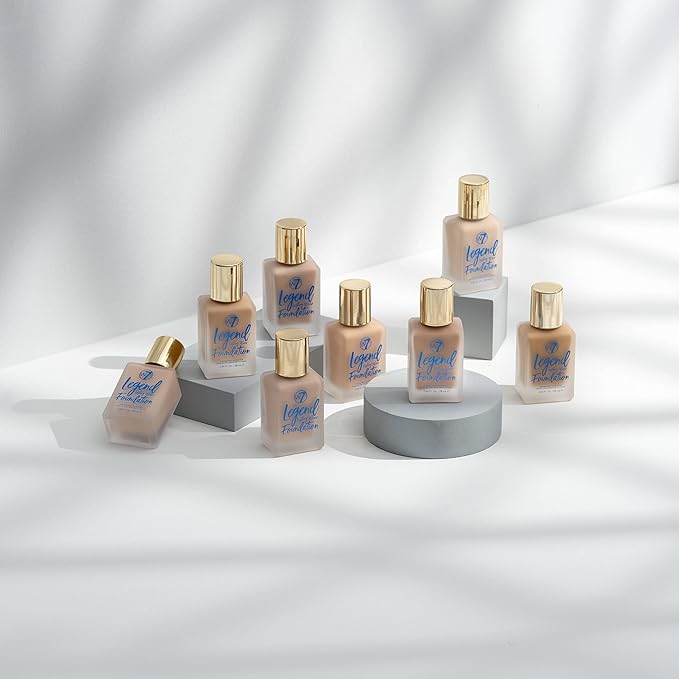 W7 Legend Foundation - Creamy Liquid Foundation for Poreless, Semi-Matte Medium Coverage - 28ml (Fresh Beige)