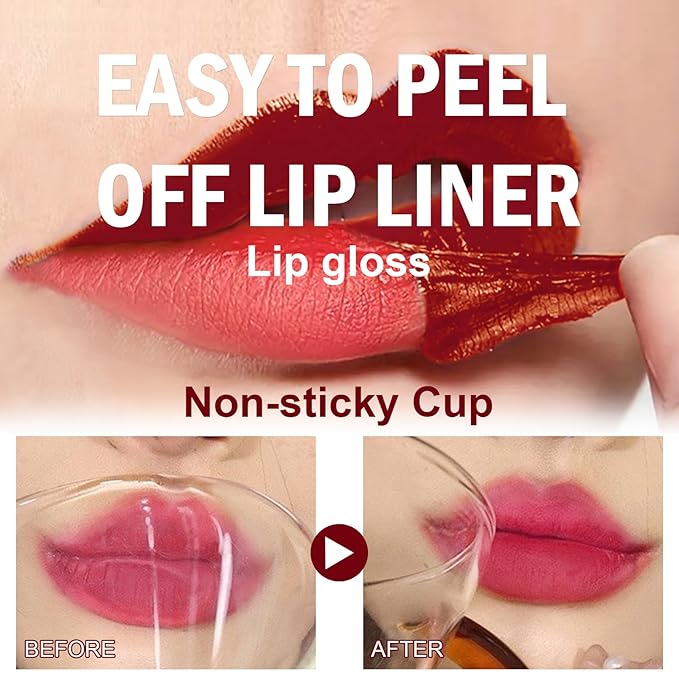 Peel Off Lip Stain, Lip Tint, Long Lasting, Waterproof, Transfer-Proof, Highly Pigmented Color #04Nude Pink