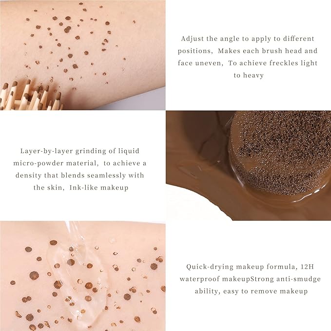 Rosarden Liquid Freckles Pen - Long Lasting, Quick Dry, Natural Lifelike Freckles (Dark Brown)