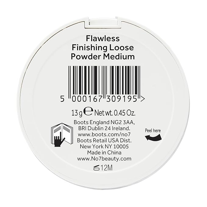 No7 Flawless Finish Loose Setting Powder - Mattifying & Blurring Setting Powder to Set Makeup for a Shine-Free, Airbrush Finish - Helps Soften the Appearance of Fine Lines - Medium (0.71 oz)