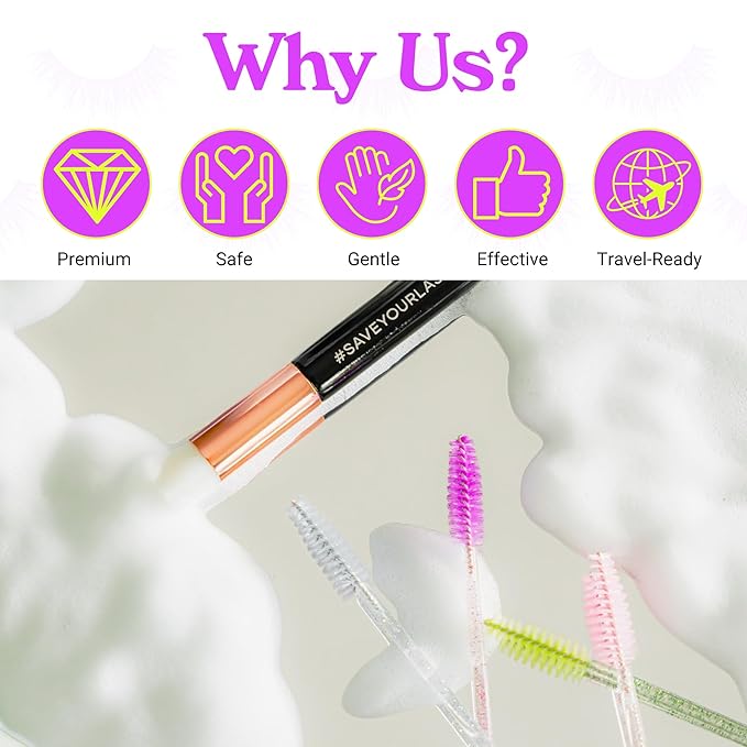 Lash Extension Care Kit | Lash Cleaning Kit | Lash Extension Supplies | Lash Shampoo Kit | Eyelash Sleeping Mask for Extensions | Lash Fan | Lash Bath Kit | Eyelash Shampoo