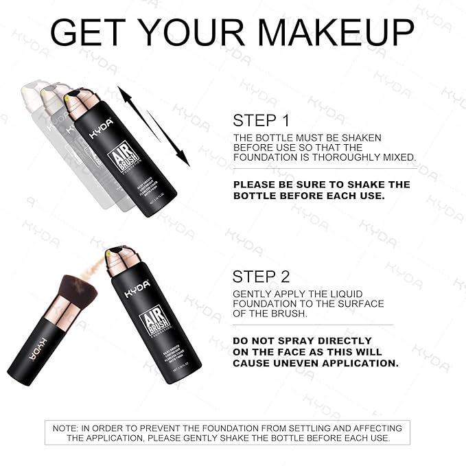 KYDA AirBrush Foundation Spray, Silky Foundation Mist Makeup, Flawless Coverage for Smooth Creamy Nude Finish, Breathable Blendable Lasting Formula, Moisturizing Makeup Primer-#220 Natural Beige