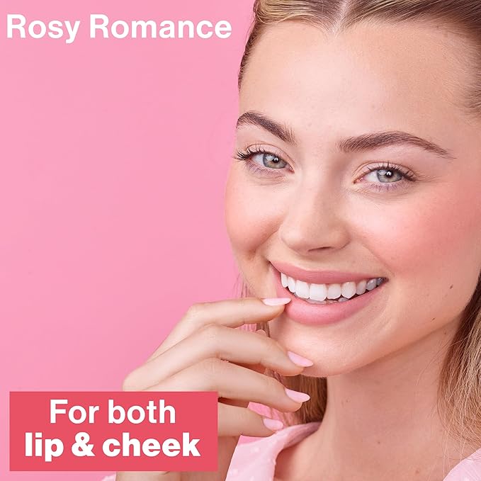 wet n wild Mega Glo Lip & Cheek Color, Creamy Rosy Stain, Buildable Multi-Use Soft Matte Finish, Vegan & Cruelty-Free - Rosy Romance