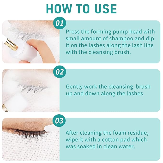 Lash Shampoo Bulk Upgraded Formula, Eyelash Cleanser for Extensions 1 Liter, Safe Makeup Remover, Non-irritating or Burning Formula Eyelid Foaming Cleanser for Professional Salon and Home Use