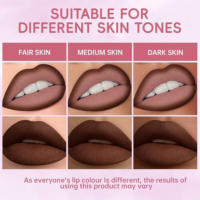 Dark Brown Lip Liner Lipstick, 2 in 1 Gradient High Pigmented Cream Matte Lip Pencil Lip Stain, Long Lasting Brown Lip Liner Plumping Lip Makeup for Women Girls, 08