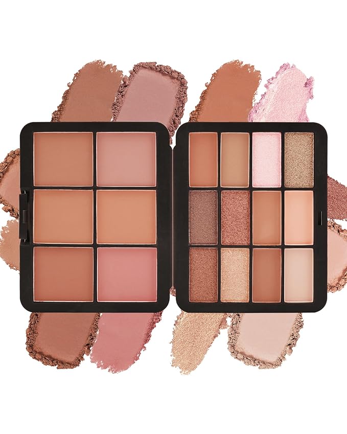 Glitter Matte Eyeshadow Blush Palette-18 Colors Multiuse Makeup Palette for Eye Cheeks,Long-lasting Waterproof Matte Shimmer Colored Portable Makeup,Mother's Day Makeup Gift Set for Women-01
