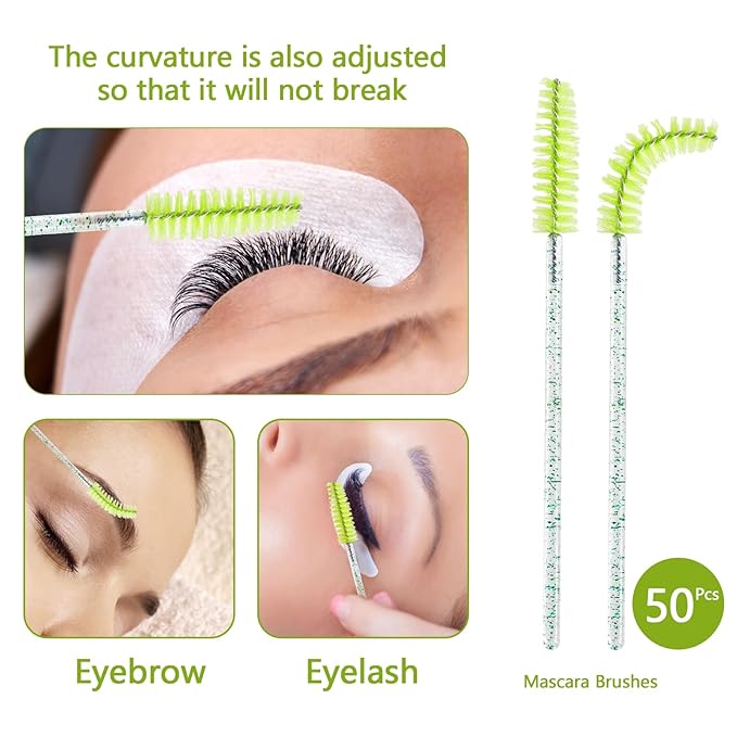 Buqikma Lash Shampoo 60ml - Lash Cleaning Kit Gentle Foam Eyelash Extension Cleanser USB Mini Lash Fan Rinse Bottle Mascara Brush Cleaning Brush Salon Lash Wash at Home Gift for Women Girls (Green)