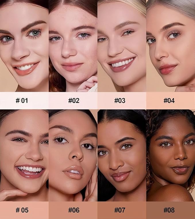 Matte Setting Powder 8 Colors Lightweight Oil Control Pressed Powder Foundation Flawless Long-Lasting Finishing Powder Foundation (Color 04)