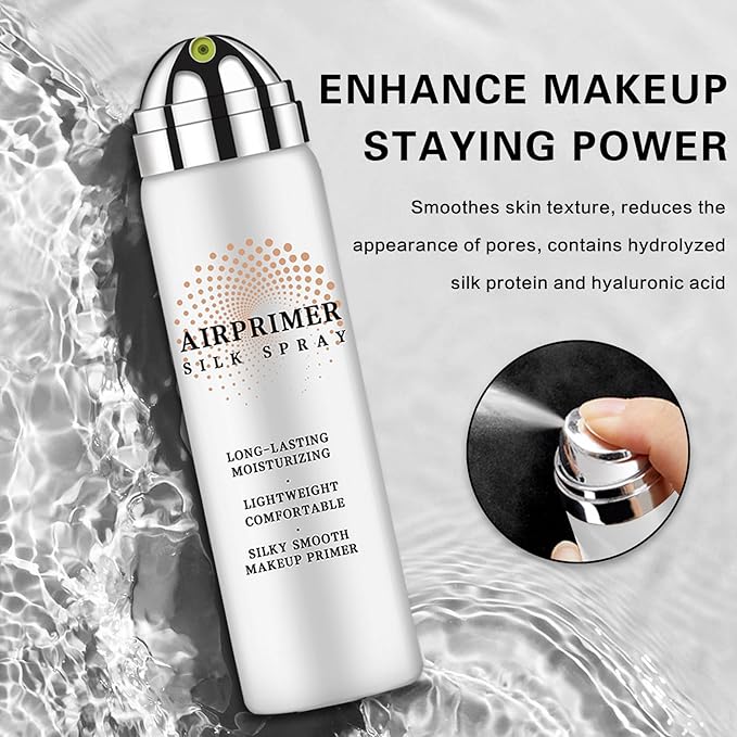 Airbrush Primer Face Makeup,Hydrating Primer for Oily and Mature Skin,Smoothes Skin Texture,Minimizes Appearance of Pores,Contains Hydrolyzed Silk and Hyaluronic Acid