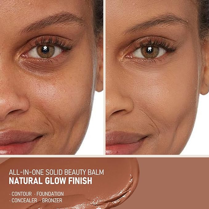 KYDA Tinted Moisturizer Stick, Solid Serum for Boost Skin Tint, Tinted Foundation Stick, Solid Beauty Balm for Contour Concealer, Sheer to Light Cover, Lightweight Blendable, 02