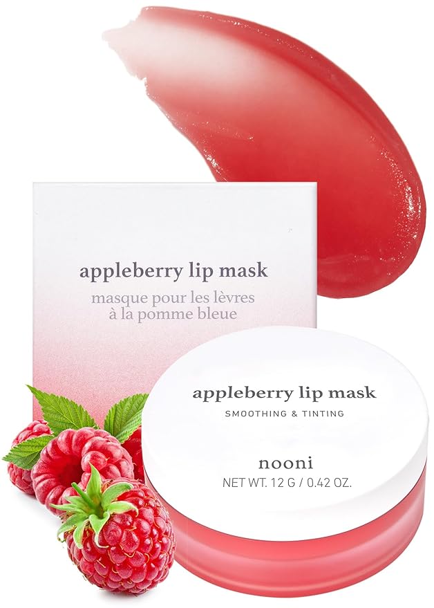 NOONI Korean Vegan Lip Oil - Applecherry, 0.12 Fl Oz + Appleberry Korean Lip Tinting Butter, 42 oz. Bundle