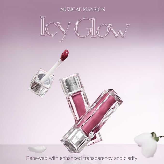 Icy Glow Lip Tint – Vegan Collagen, No-Stain, Hydrating Gloss, (K-Beauty) Makeup, Red & Tinted Shades (04 DIVINE, 0.18 Fl oz)