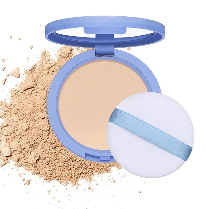 Oil Control Face Pressed Powder,Matte Smooth Flawless Finishing Powder Makeup,Lightweight Waterproof Long-Lasting Setting Powders Foundation,0.35 Oz (NATURAL BEIGE)