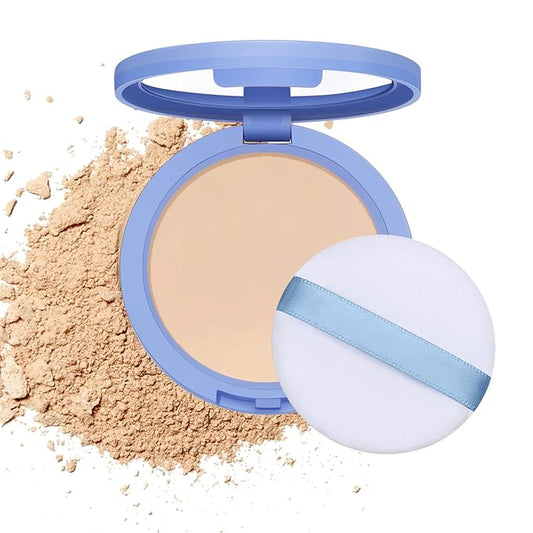 Oil Control Face Pressed Powder,Matte Smooth Flawless Finishing Powder Makeup,Lightweight Waterproof Long-Lasting Setting Powders Foundation,0.35 Oz (NATURAL BEIGE)