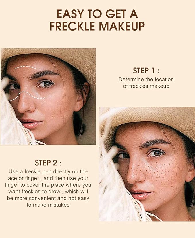 2 Colors Freckle Pen Waterproof Long-lasting Quick Dry Small Spot Natural Lifelike Freckle Makeup Pen (Dark Brown+Light Brown)