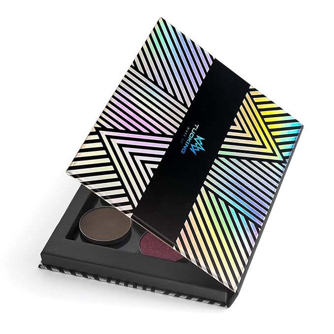 TUOKING Makeup Magnetic Palette with Mirror and 20Pcs Metal Stickers, Empty Storage Palette for Eyeshadow Powder Highlighter