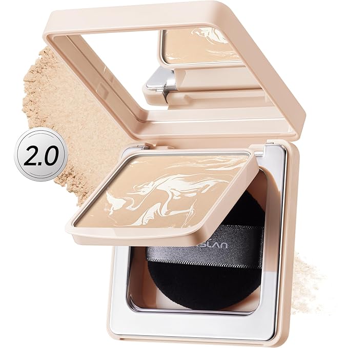 Black Magnet Soft Focus Powder, Waterproof Translucent Pressed Setting Powder, 24H Longlasting Talc-Free Face Powder, Oil Control Compact Makeup,04 Light Beige For Dry&Com Skin, 0.28Oz
