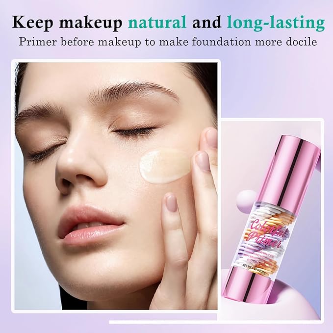 Hydrating Makeup Primer For Face, 3 In 1 Face Primer Transparent Makeup Base Isolation Cream, Long Lasting Smoothing Moisturizing Oil Free Natural Sheer Effect