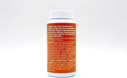 Shobha Talc-Free Powder, Pre-Waxing and Sugaring Body Powder - Natural and Organic Ingredients - Control Under Arm Sweat Post-Wax, 2oz
