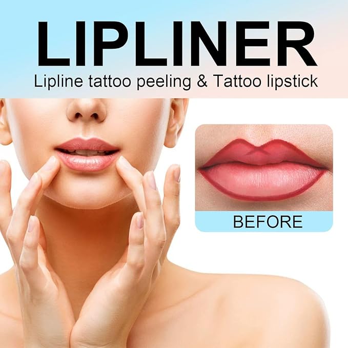 Peel Off Lip Liner Tattoo – Long Lasting Lip Stain, Waterproof & Smudge-Proof, Infused with Vitamin E & Hyaluronic Acid, Precise Definition, Easy Application & Removal(Dark brown and Burgundy, 2P)