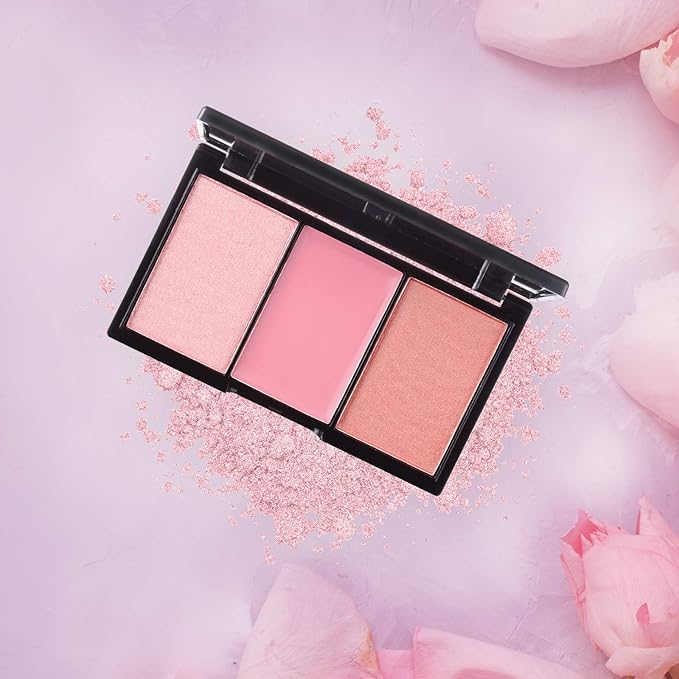 Klara Cosmetics Contour Bronze Blush and Highlight Palette - Makeup Palette with Matte and Shimmer - Face Makeup Palette - Mistress - 0.35 oz