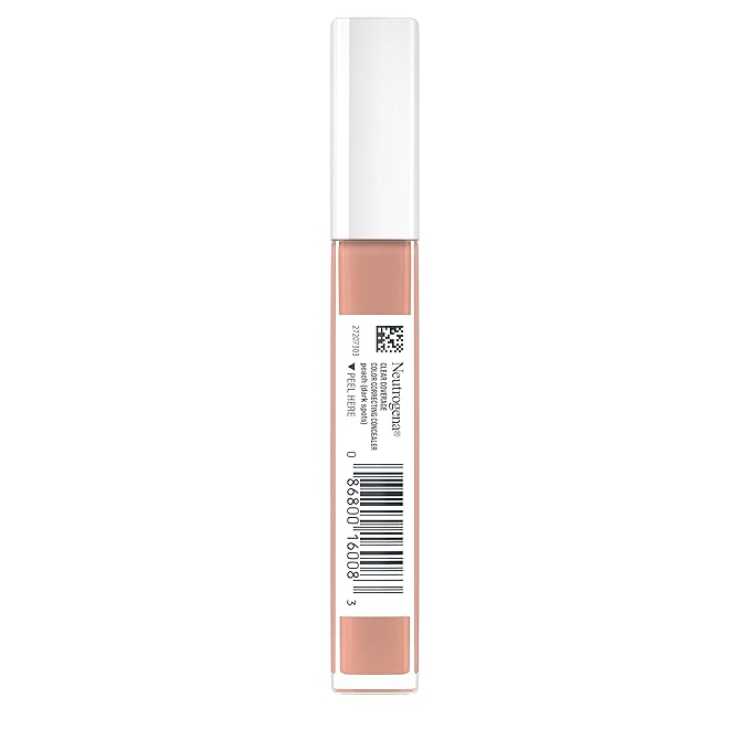 Neutrogena Clear Coverage Color Correcting Concealer Makeup, Lightweight Concealer with Niacinamide for Dark Spots, Oil-, Fragrance-, Paraben- & Phthalate-Free, Peach, 0.24 fl. oz