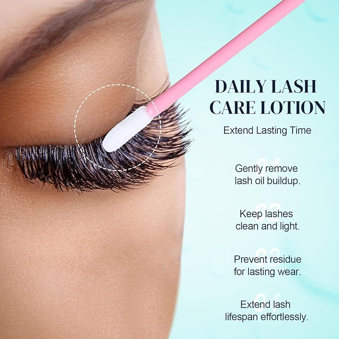 Pre-Cleanse Cleansing Water Remove Oil and Dust of Lashes to Extend Lasting Time Lash Extension Cleanser Prep for Eyelashes Lash Shampoo Cleaner Non-irritation for Sensitive Skin 100ml