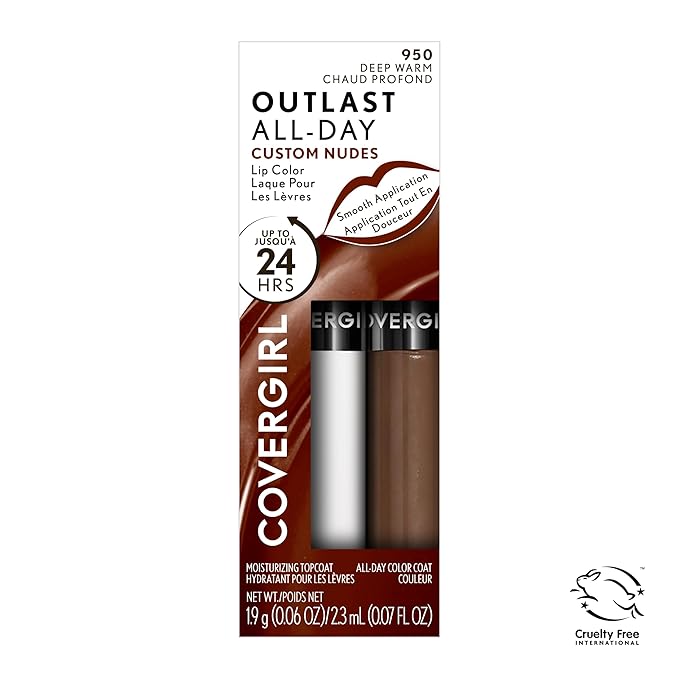 COVERGIRL Outlast All-Day Lip Color Custom Nudes, Deep Warm