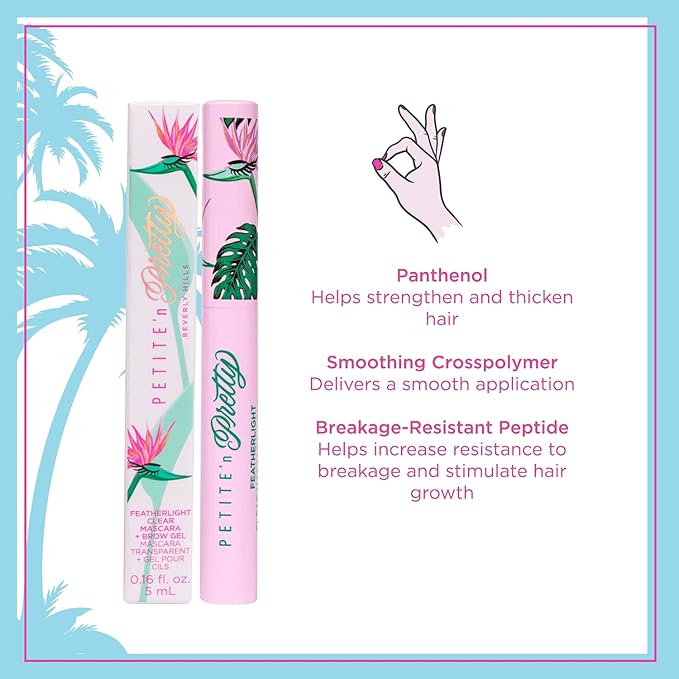 Petite 'n Pretty Everyday At First Glow Makeup & Featherlight Clear Mascara Set for Kids, Teens, & Tweens - Natural 3-in-1 Palette with Lip Gloss, Dual Purpose Brow & Lash Gel, Non-Toxic