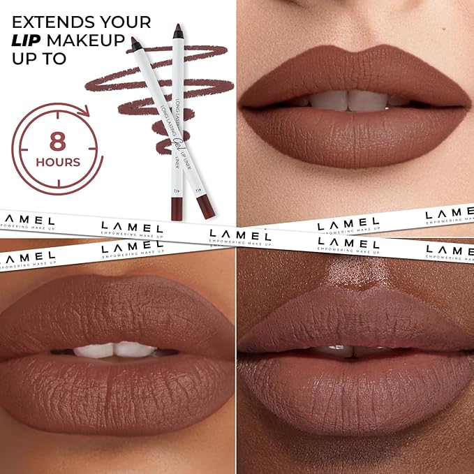 Cherry-Cola Matte Lip Essentials Bundle: Gel Lip Liner Pencil 414 and Powder Drop Lipstick 403 Set