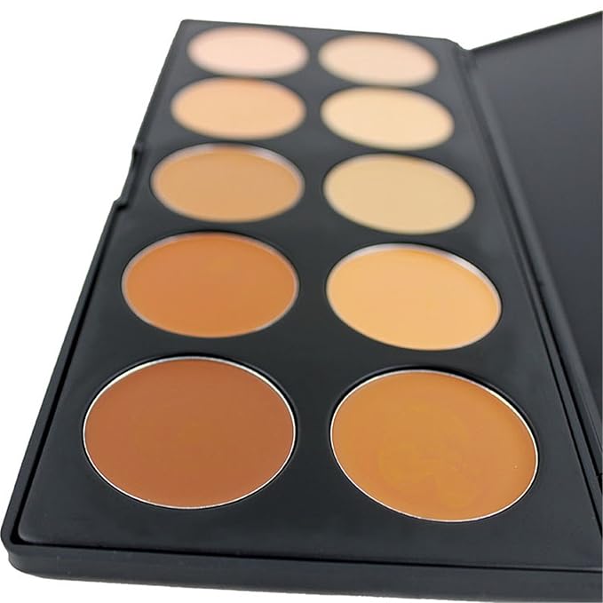 10 Colors Cream Contour Face Concealer Palette, FantasyDay Long Lasting Full Hydrating Coverage Conceals Corrects Foundation Camouflage Makeup Gift Set for Correcting Dark Circles Acne Blemish