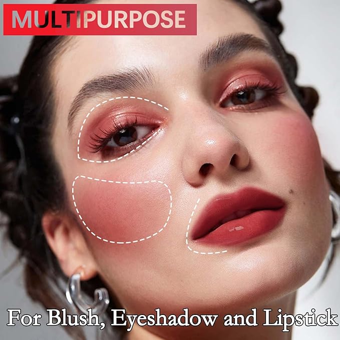 2 Pcs Liquid Blush, Long-lasting Liquid Blush for Cheeks and Eyes, High-pigment Color Lightweight Glowy Natural Facial Contouring