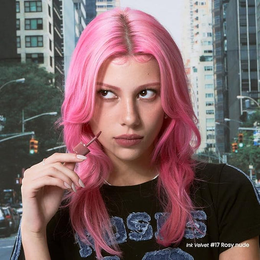 Peripera Ink the Velvet Lip Tint - High Pigment Color, Longwear, Weightless, Not Animal Tested, Gluten-Free, Paraben-Free (017 ROSY NUDE)