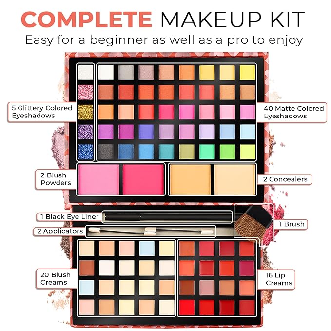 Flower All In One Makeup Kit for Teens and Women & Toysical 2-Tier Makeup for Teens