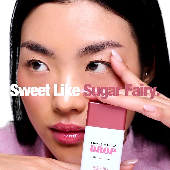 Spotlight Blush Drop (Sugar Fairy) | Luminous Rosy Cheek | Skincare-Infused Hydrating Formula | Vegan Certified | Natural Radiance | Buildable Color | All Skin Types | 1.01 fl oz