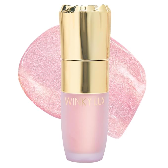 Winky Lux Cheeky Rose Liquid Highlighter, Gel Cream Highlighter with Blendable Buildable Pigment, Long-Lasting Weightless Finish, Pink Opal
