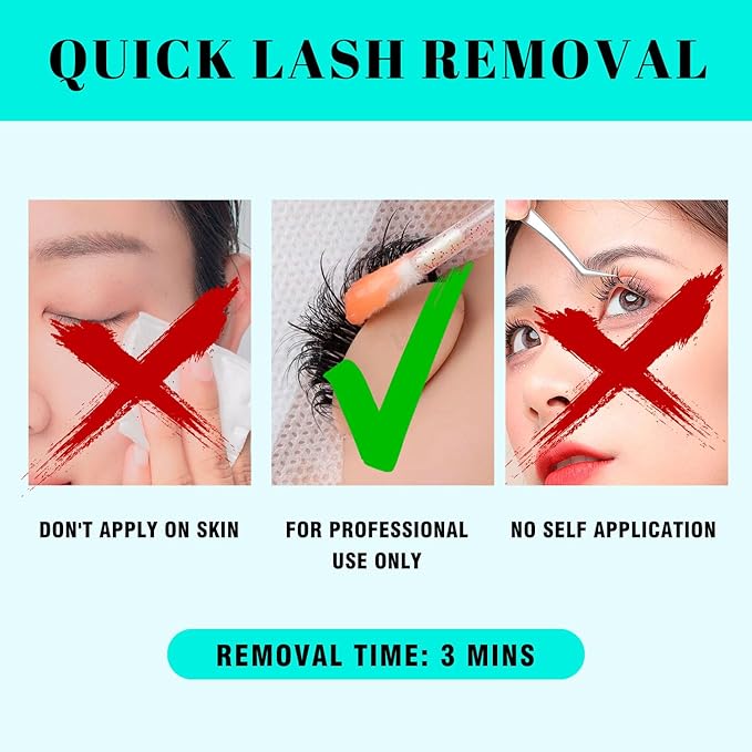 VAVALASH Lash Remover For Lash Extensions Eyelash Extension Cream Remover Low Irritation Cream Remover for Sensitive Skin Fast Dissolution Professional Eyelash Extensions Salon Use(15g)
