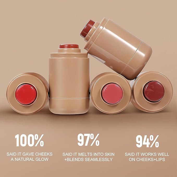 MAEPEOR Matte Blush Stick Creamy Natural Looking Finish Face Blush Long-Lasting Lightweight Buildable Blushes Stick for Cheeks (Color H02)