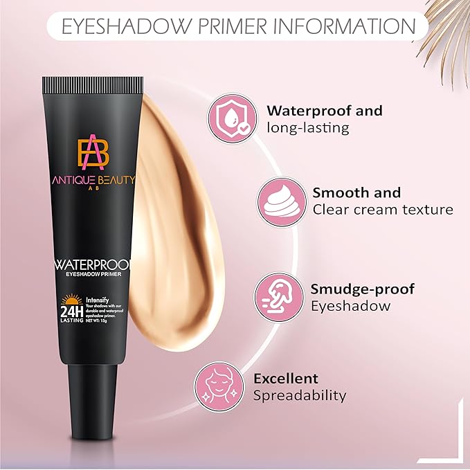 2-Piece Eye Makeup Set – Longwear Eyeshadow Primer + Volumizing Mascara for Bold Lashes & Crease-Free Looks – Waterproof, Smudge-Proof – Everyday Essential Bundle