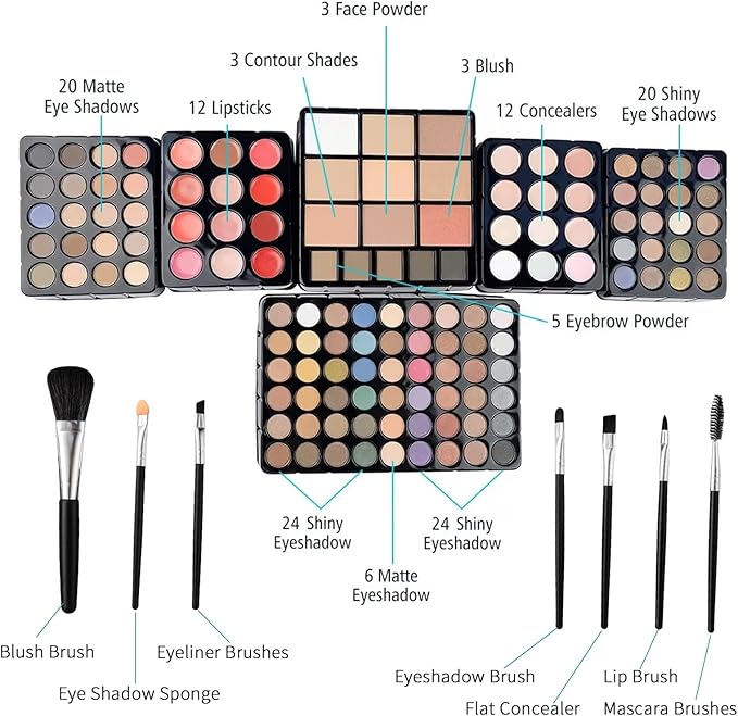 132 Color All In One Makeup For Women Full Kit,Professional Makeup Kit,Makeup Gift Set for Women,Beginner&Teens,Makeup set Include eyeshadow/lipstick/concealer/Lip Gloss/Eyeliner/Mascara (A1-01)