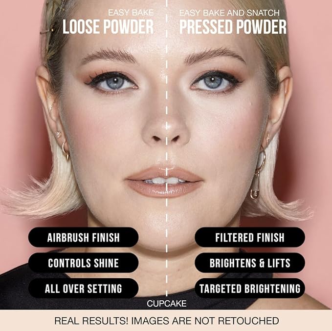 HUDA BEAUTY Easy Bake and Snatch Pressed Talc-Free Brightening and Setting Powder Cupcake