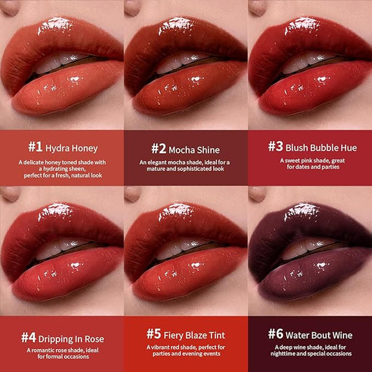 LIP VB Hydrating Gloss Stain – Lip Tint Gloss with 12HR Hydration Long-Lasting Moisture & Shine, Smooth Lip Stain with Glossy Finish, Non-Sticky, Rich Color for All Skin Tones (#2 MOCHA SHINE, 1)