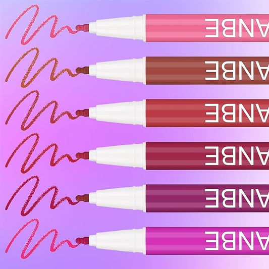 UCANBE 2pcs Matte Lip Tint Stain Set, 1 Lip Stain & 1 Lip Liner Pencil, Long Lasting Waterproof Lightweight Non-sticky Liquid Lipstick for Women & Girl (04 ROSEWOOD)