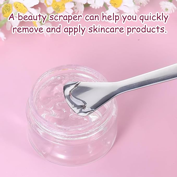 4pcs mini metal facial mask cream spoon mini stirring spatula arc spoon eye cream stick beauty kit facial care, used for mixing sampling lotion moisturizing accessories, reusable skin care spoon
