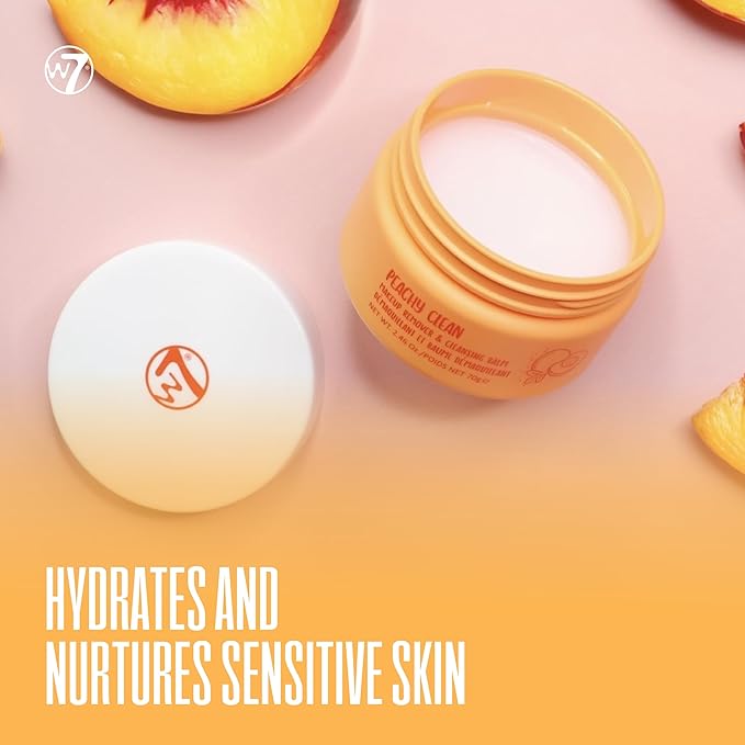 W7 Peachy Clean Makeup Melt Set – Cleansing Balm & Remover Pad for a Peach-Perfect Skincare Routine – The Ultimate Makeup Melting Dream Team! - Gentle, Hydrating & Effortless