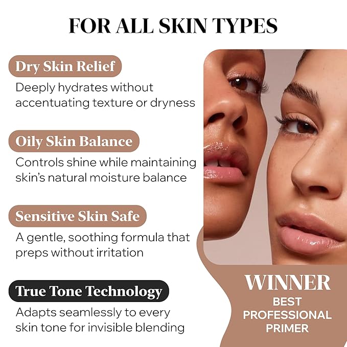 Pro Silicone Face Primer – Instantly Blurs Pores, Hydrates & Smooths Skin, Makeup Base for Flawless Finish, Oil-Free, Lightweight Cream, Vegan & Cruelty-Free