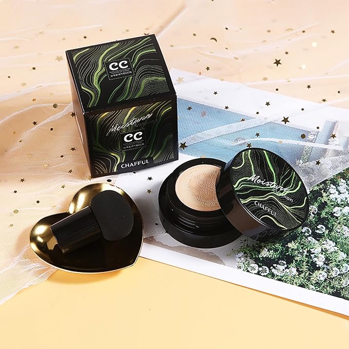 Mushroom Heads Air Cushion CC Cream,Moisturizing BB Cream,air cushion cc cream foundation,Full Coverage Long Lasting Concealer,Even Skin Tone Base Nude Makeup Foundation